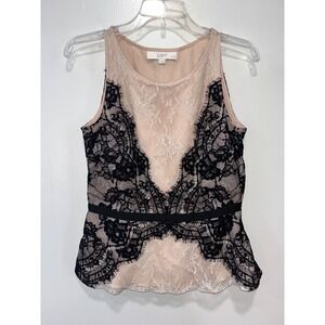 Ann Taylor Loft Petites Lace Overlay Tank Top Size 6P NWT